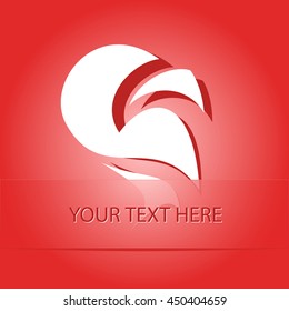 formas abstractas únicas. Etiqueta roja de papel como marcador. Ilustración vectorial.