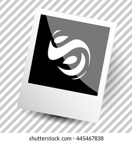 unique abstract forms. Photoframe. Vector icon.