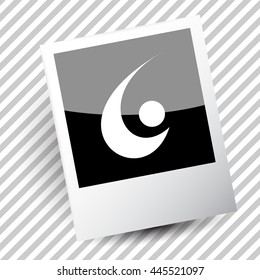 unique abstract forms. Photoframe. Vector icon.
