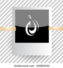 unique abstract forms. Photoframe. Vector icon.