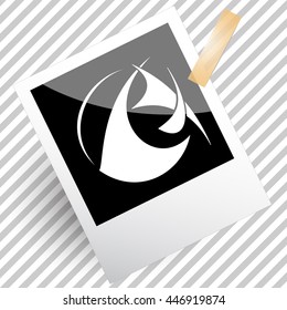 unique abstract forms. Photoframe. Vector icon.