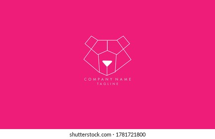 Unique and abstract geometric bear logo icon, vector template