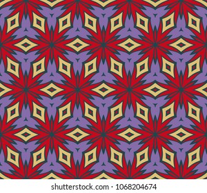 Unique, abstract geometric pattern. Color vector illustration. For design, wallpaper, background. Seamless