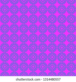 Unique, Abstract Geometric Pattern. Seamless Vector Illustration. For Fantastic Design, Wallpaper, Background, Fantastic Print. Purple blue color.