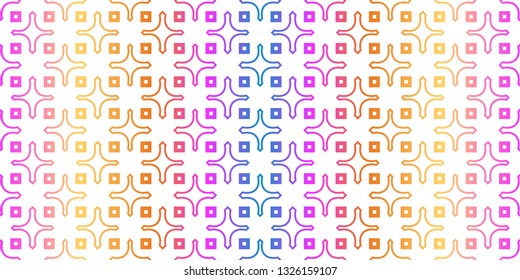 Unique, Abstract Geometric Pattern. Seamless Vector Illustration. For Fantastic Design, Wallpaper, Background, Fantastic Print. Rainbow neon gradient color.
