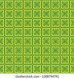 Unique, Abstract Geometric yellow green Color Pattern. Seamless Vector Illustration