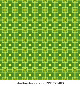 Unique, Abstract Geometric yellow green Color Pattern. Seamless Vector Illustration