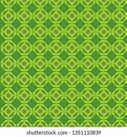 Unique, Abstract Geometric yellow green Color Pattern. Seamless Vector Illustration