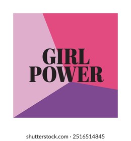 Unique Abstract Girl Power Sticker Design in Vector