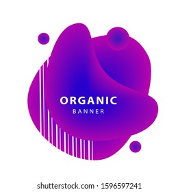 Unique abstract graphic element. Dynamical forms, flowing liquid shapes, wavy line. Gradient color. Template for logo, flyer or presentation. Vector illustration