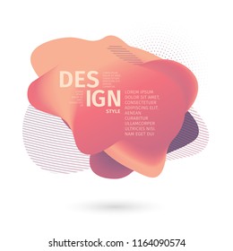 Unique abstract graphic elements. Banner with a gradient shape. Design template for presentation or flyer. Abstract forms with pastel dynamic composition. Minimal mesh background. Modern style vector