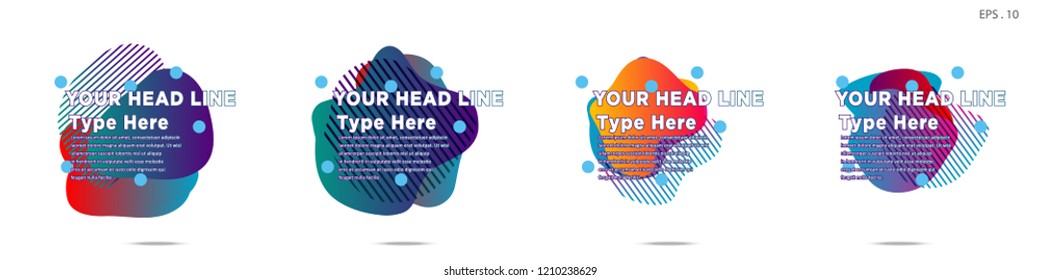 Unique abstract graphic elements. Banner. set fluid/liquid, Design templates for presentations or flyers. Abstract shapes with color composition. Minimal mesh background. Modern style vector in EPS 10