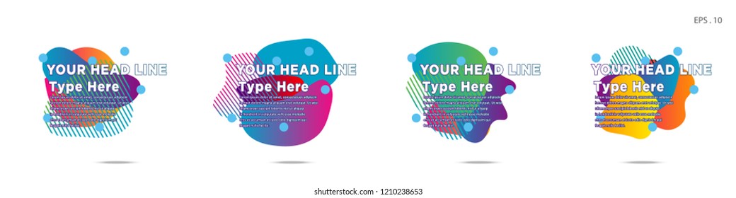 Unique abstract graphic elements. Banner. set fluid/liquid, Design templates for presentations or flyers. Abstract shapes with color composition. Minimal mesh background. Modern style vector in EPS 10