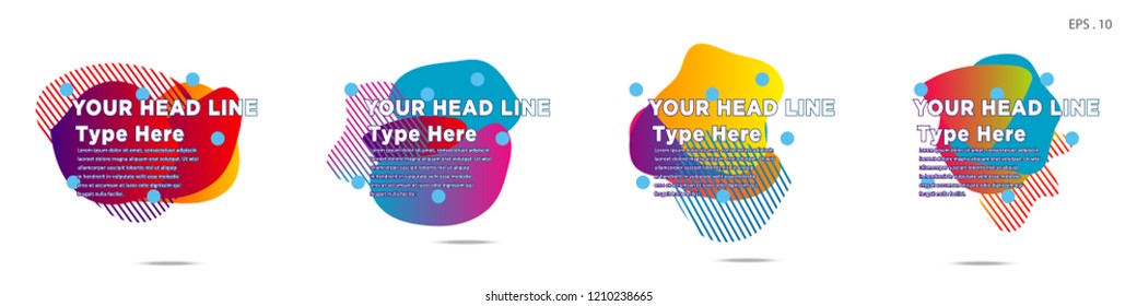 Unique abstract graphic elements. Banner. set fluid/liquid, Design templates for presentations or flyers. Abstract shapes with color composition. Minimal mesh background. Modern style vector in EPS 10