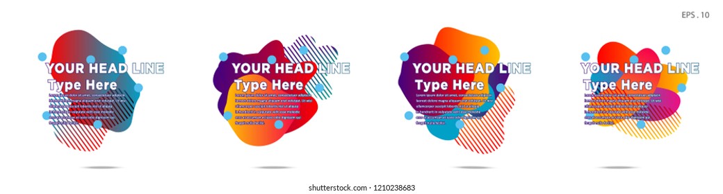 Unique abstract graphic elements. Banner. set fluid/liquid, Design templates for presentations or flyers. Abstract shapes with color composition. Minimal mesh background. Modern style vector in EPS 10