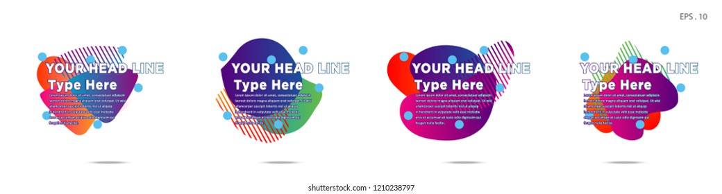 Unique abstract graphic elements. Banner. set fluid/liquid, Design templates for presentations or flyers. Abstract shapes with color composition. Minimal mesh background. Modern style vector in EPS 10