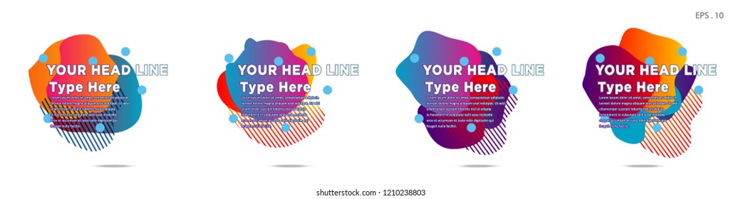 Unique abstract graphic elements. Banner. set fluid/liquid, Design templates for presentations or flyers. Abstract shapes with color composition. Minimal mesh background. Modern style vector in EPS 10