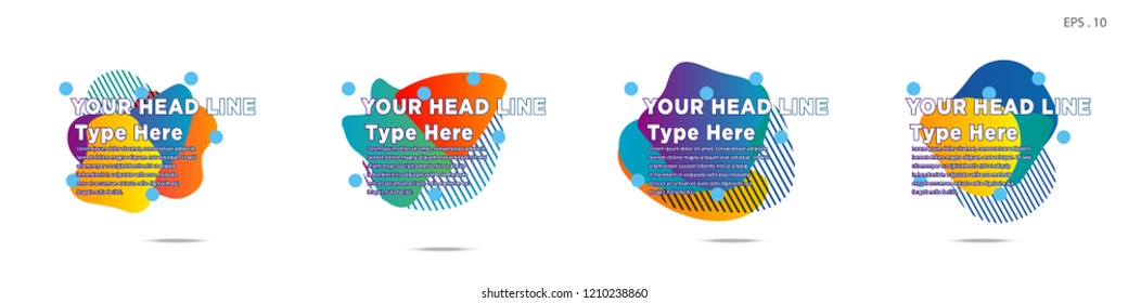 Unique abstract graphic elements. Banner. set fluid/liquid, Design templates for presentations or flyers. Abstract shapes with color composition. Minimal mesh background. Modern style vector in EPS 10