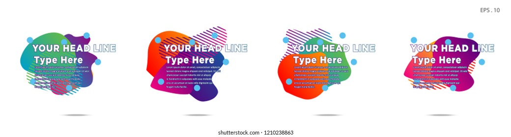 Unique abstract graphic elements. Banner. set fluid/liquid, Design templates for presentations or flyers. Abstract shapes with color composition. Minimal mesh background. Modern style vector in EPS 10