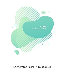 Unique abstract graphic elements. Eco banner with a gradient shape. Design template for presentation or flyer. Abstract forms green dynamic composition. Minimal mesh background. Modern style vector