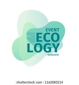 Unique abstract graphic elements. Eco banner with a gradient shape. Design template for presentation or flyer. Abstract forms green dynamic composition. Minimal mesh background. Modern style vector