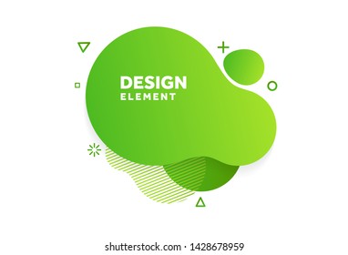 Unique abstract graphic elements. Eco banner with a gradient shape. Design template for presentation or flyer. Abstract forms green dynamic composition. Minimal mesh background. Modern style vector