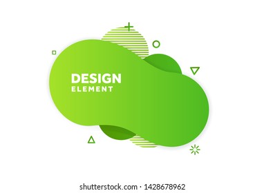 Unique abstract graphic elements. Eco banner with a gradient shape. Design template for presentation or flyer. Abstract forms green dynamic composition. Minimal mesh background. Modern style vector