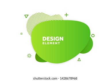 Unique abstract graphic elements. Eco banner with a gradient shape. Design template for presentation or flyer. Abstract forms green dynamic composition. Minimal mesh background. Modern style vector