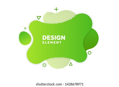 Unique abstract graphic elements. Eco banner with a gradient shape. Design template for presentation or flyer. Abstract forms green dynamic composition. Minimal mesh background. Modern style vector