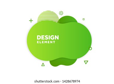 Unique abstract graphic elements. Eco banner with a gradient shape. Design template for presentation or flyer. Abstract forms green dynamic composition. Minimal mesh background. Modern style vector