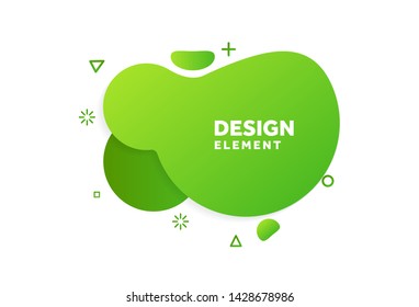 Unique abstract graphic elements. Eco banner with a gradient shape. Design template for presentation or flyer. Abstract forms green dynamic composition. Minimal mesh background. Modern style vector
