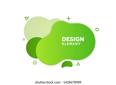 Unique abstract graphic elements. Eco banner with a gradient shape. Design template for presentation or flyer. Abstract forms green dynamic composition. Minimal mesh background. Modern style vector