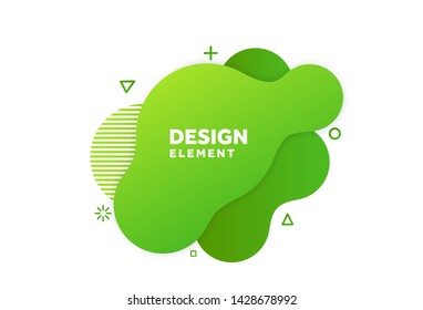 Unique abstract graphic elements. Eco banner with a gradient shape. Design template for presentation or flyer. Abstract forms green dynamic composition. Minimal mesh background. Modern style vector