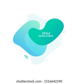 Unique abstract graphic elements. Eco banner with a gradient shape. Design template for presentation or flyer. Abstract forms green dynamic composition. Minimal mesh background. 