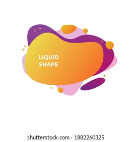 Unique abstract graphic elements. Eco banner with a gradient. Design template for presentation or flyer. Abstract forms orang and purple dynamic composition. Minimal mesh background. Modern vector