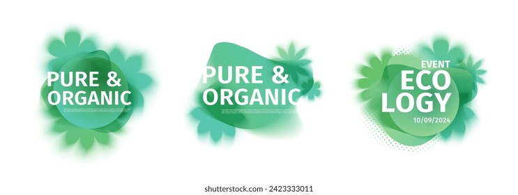 Elementos gráficos abstractos únicos. Banner ecológico con forma de degradado. Plantilla de diseño para presentación o folleto. Formas abstractas de la composición dinámica verde orgánica. Vector de estilo moderno.