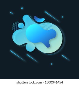 Unique abstract graphic elements . Abstract gradient shapes on black background. Vector illustration. Vector