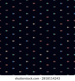 Unique abstract graphic featuring paired circular elements in muted teal and rust tones. Seamless vector design for contemporary fashion and digital paper. Clean symmetrical arrangement creates professional visual texture.