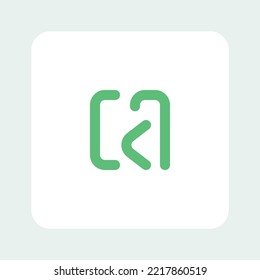 Unique abstract green logo in line art style. The logo is suitable for a mobile application, an online service, code development.