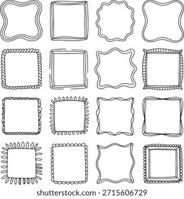 Colección decorativa Abstractas única del marco del borde dibujado a mano