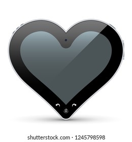 Unique Abstract Heart Shaped Tablet Pc. Useful Vector Illustration for Valentine's Day Greeting Cards, Love Messages or Online Dating Communities that Need Special Eyecatcher for Websites or Internet!