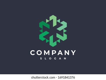 Einzigartige abstrakte Hexagon-Logo-Vorlage