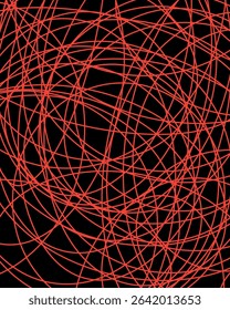Unique abstract image of orange lines and black background