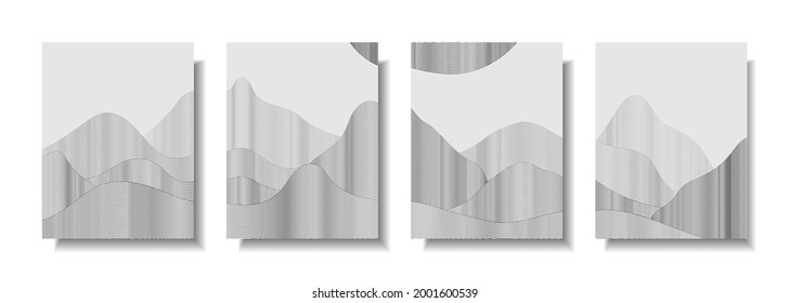 Plantilla de cubierta de fondo horizontal abstracta única con estilo de línea. Línea panorámica de diseño de forma orgánica para afiches, impresiones, cubiertas, papel pintado, etc.