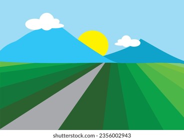 unique abstract landscape vector background
