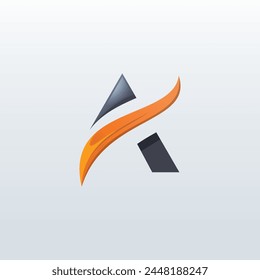 Unique abstract A letter gradient logo template