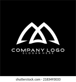 Letra abstracta única M, vector de logotipo AM
