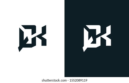 Unique abstract letter QK logo. This logo icon incorporate with two abstract shape in the creative process.
