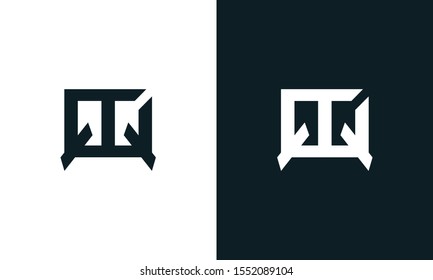 Unique abstract letter QQ logo. This logo icon incorporate with two abstract shape in the creative process.

