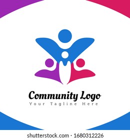 Unique Abstract Logo Community For Foundation, Humanity, People, Group, Discussion, Corporation, play,